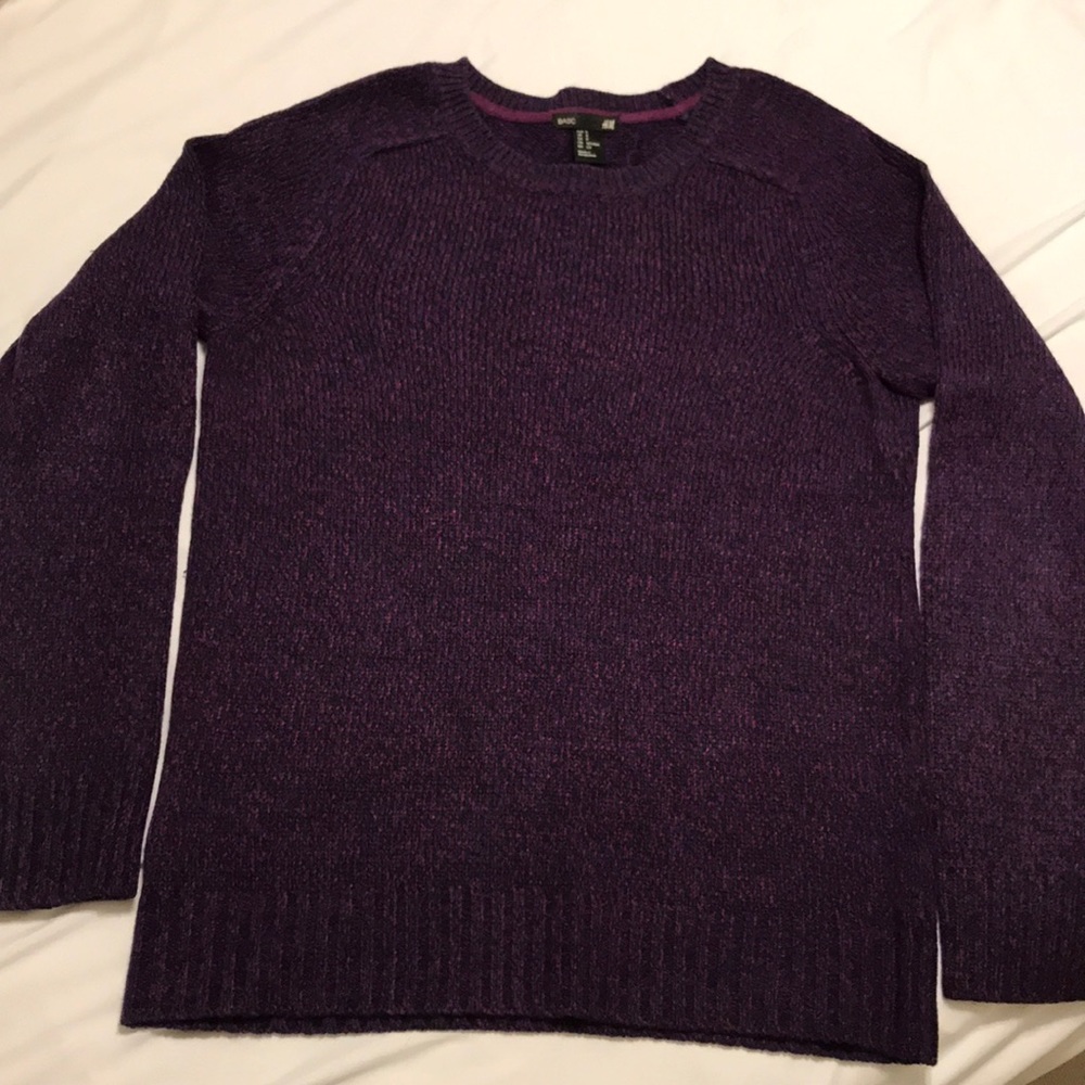 Purple cable knit sweater